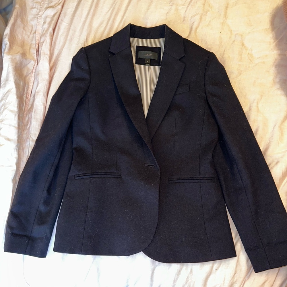 J. Crew schoolboy wool blazer lined Navy Blue